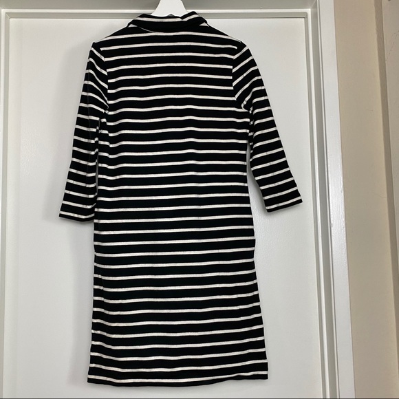 Uniqlo Striped Collared Dress Black/White Small - Picture 7 of 7